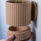 Basketweave Wall Mounted Planter | Indoor Planter | Outdoor Planter |  Drip Tray